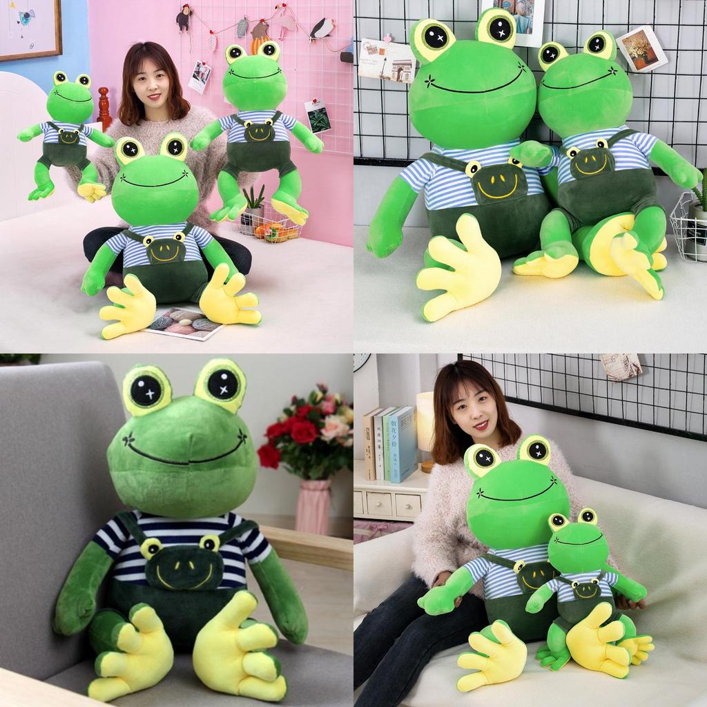 Cute Plush Frog Toy With Shoulder Strap For Kids' Sleeping Companion