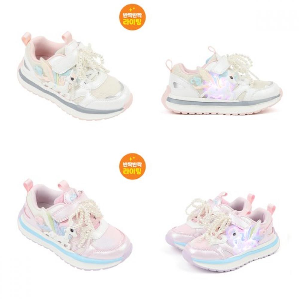 Dinosoles 25fw Светящиеся кроссовки Единорог Радуга Pink/150