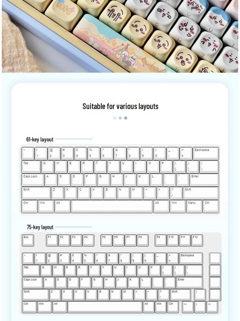 MOA Three Little Ones Theme Custom PBT Keycaps for Mechanical Keyboards