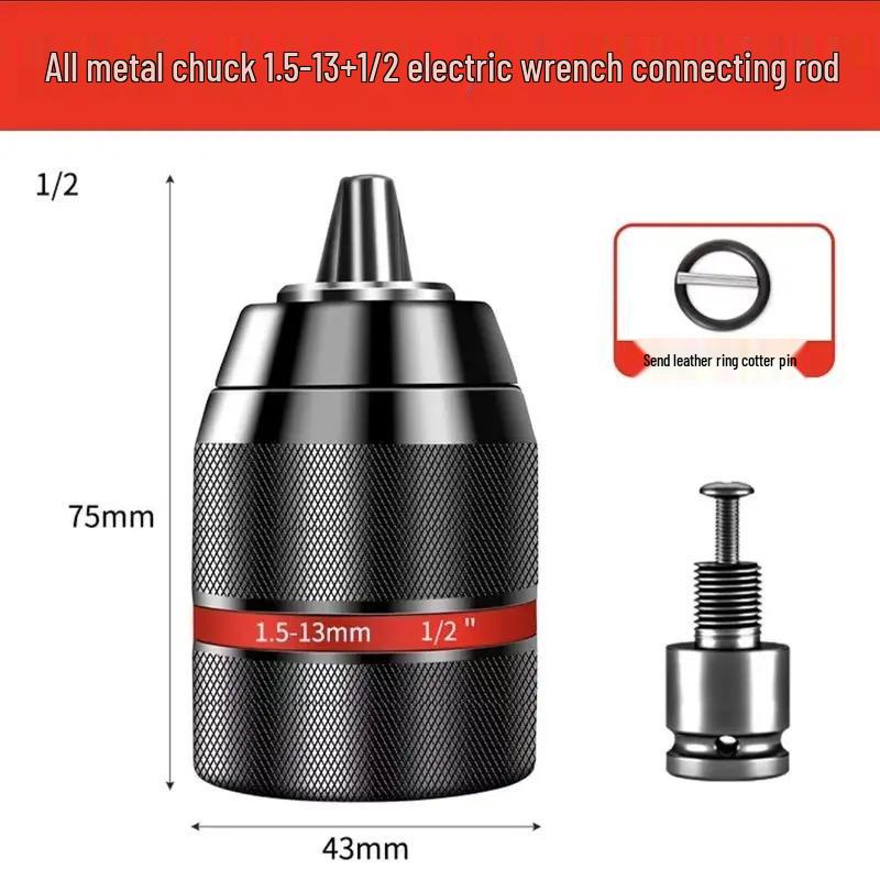 Multi-Functional Electric Wrench Conversion Kit with Air Impact Socket and Drill Chuck Adapter