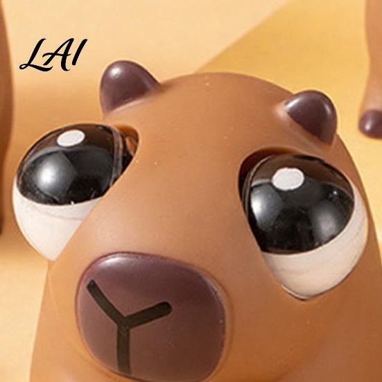 Capybara Squeeze Toy Popping Eye Anxiety Stress Relief Sitting Adult Reliever Pinch Sensory Soft Ball Animal Fidget
