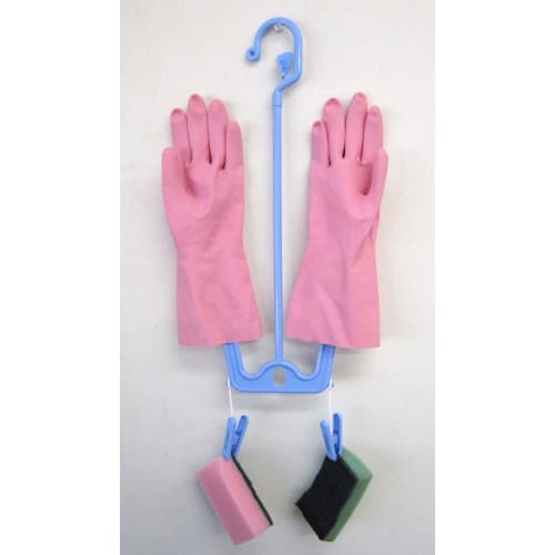 Sawafuji Glove Drying Rack, Light Blue, Made in Japan, with Clothes Drying Clothesline and Glove Hanger, Includes Pinch, Suitable for Cooking, Leather