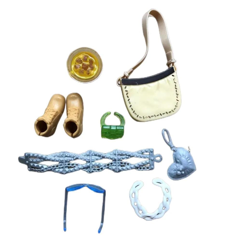 Monstering High Doll Accessories Decors Bags Hats Shoes Necklace Glasses Headbands Kids Playing House Doll Decors Girl DIY Toys