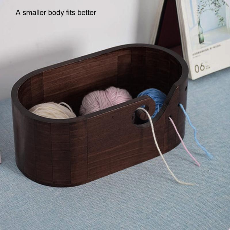Yarn Bowl Oval Yarn Storage Bowl Handmade Knitting Bowl Wool Yarn Bowl Holder Knitting Accessories for Craft Lovers