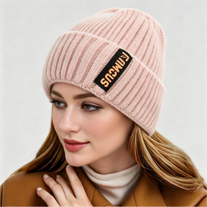 Korean Style Women's High Stretch Knit Wool Hat - 2026 Autumn/Winter Fashion Warm Head Cover for Cold Weather