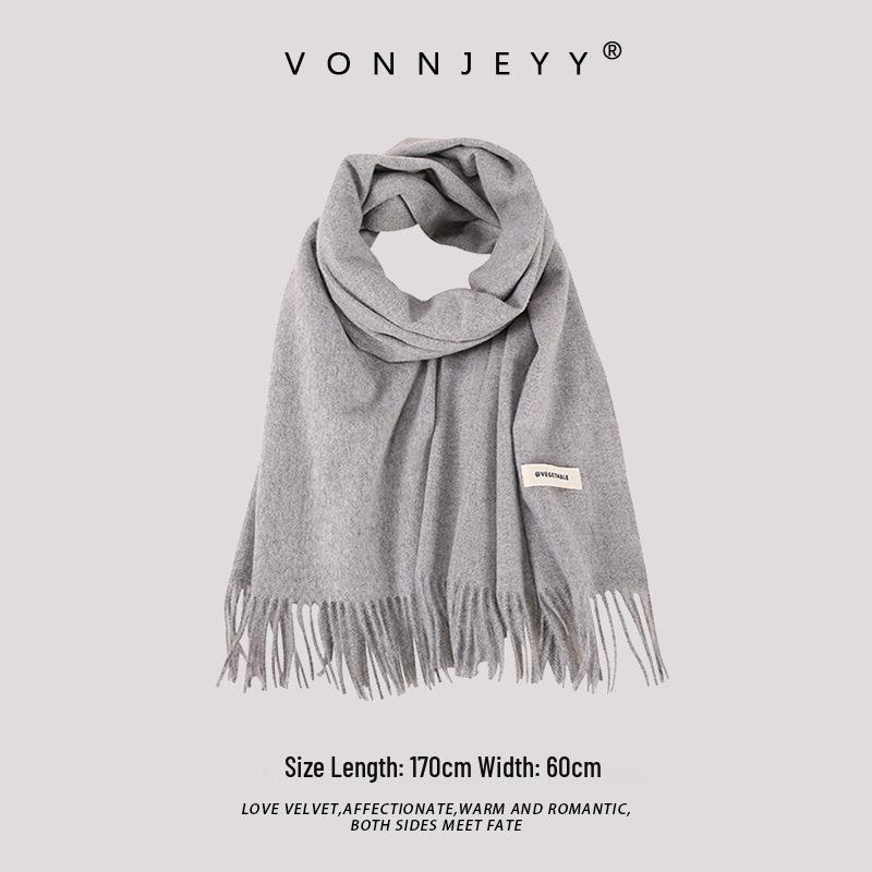 2024 Grauer Herren-Winterschal im koreanischen & japanischen Stil - Vielseitiger Studenten-Halswärmer & Schal