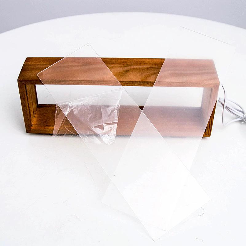Creative Wooden Acrylic Wireless Charging Night Light with Solid Wood Base