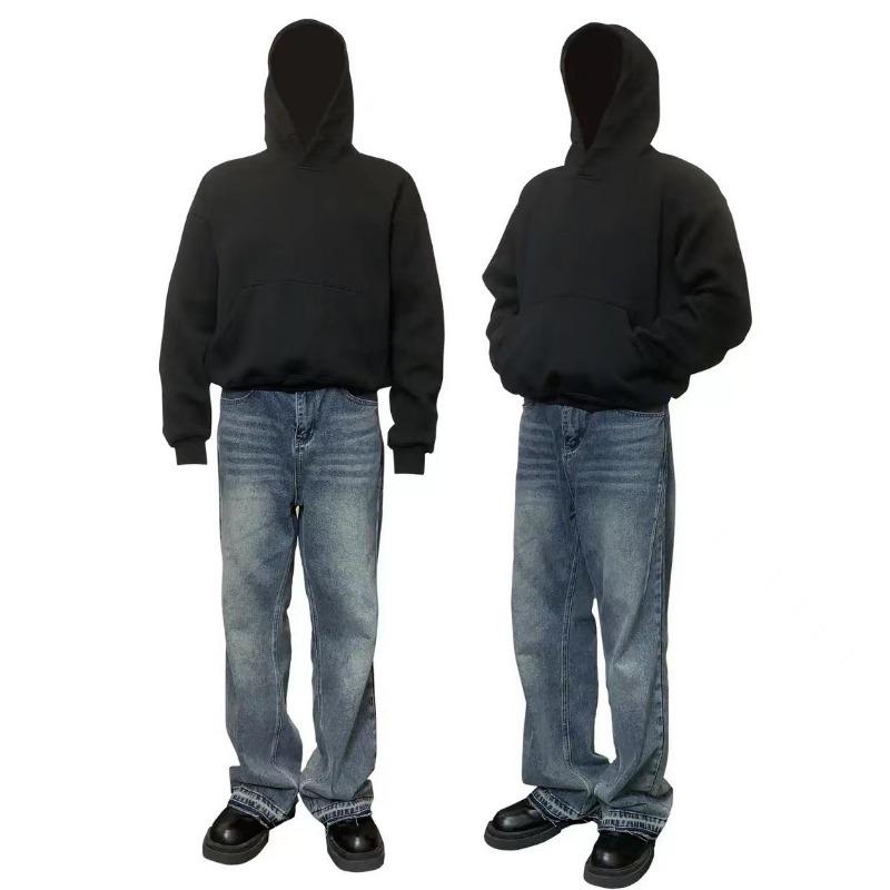 EastRogue American Casual Style Hooded Pullover Sweatshirt, Loose Fit, Solid Color, Versatile, for Men and Women