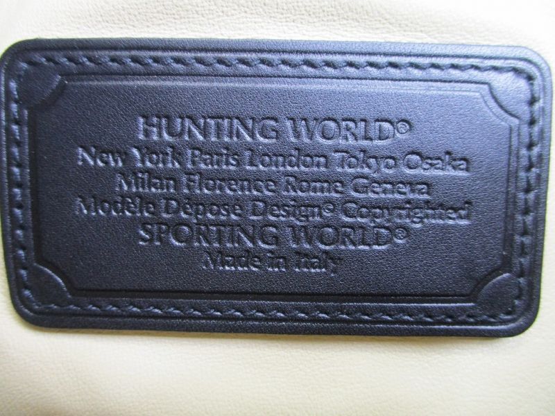 Authentische HUNTING WORLD Schwarzes Leder Umhängetasche Schultertasche Geldbörse #8390 Gebraucht
