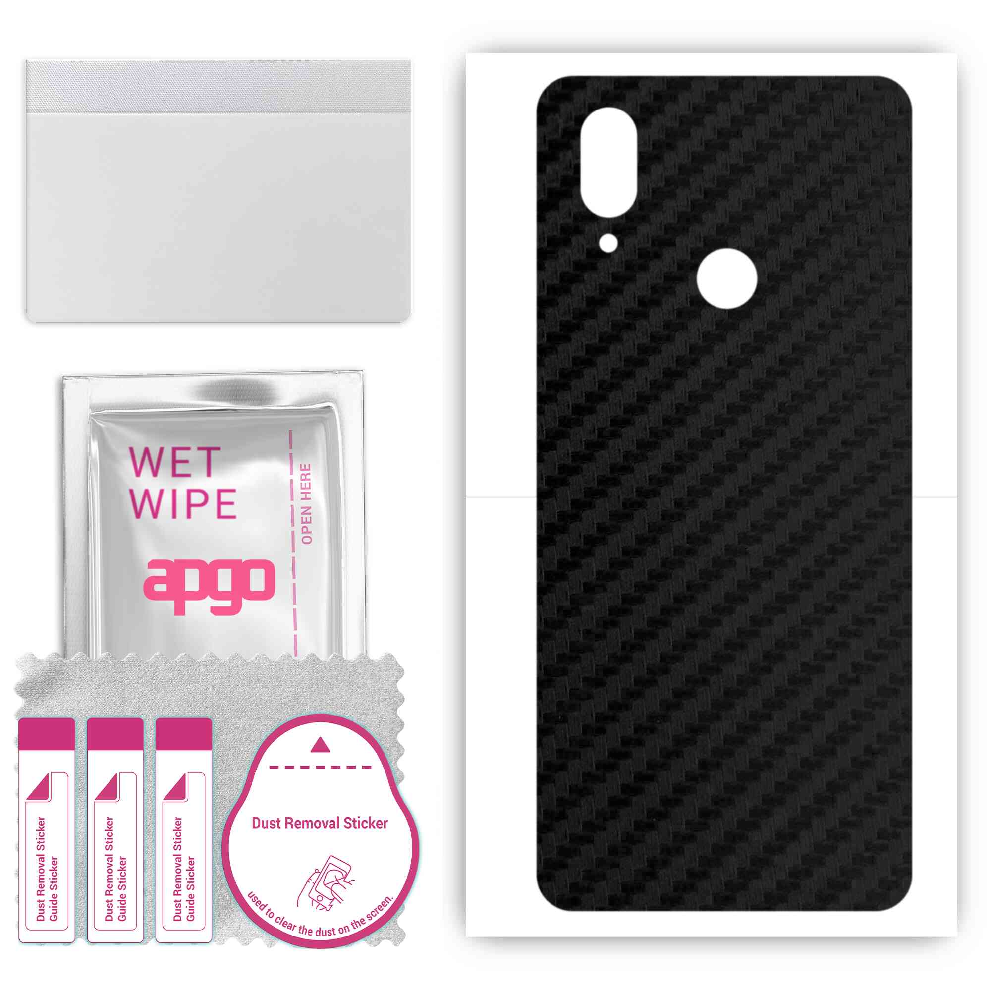 

Apgo Protective Skin Sticker для задньої панелі, сумісної з Cubot X19s, плівка, фольга, вініл - Pattern Carbon Black