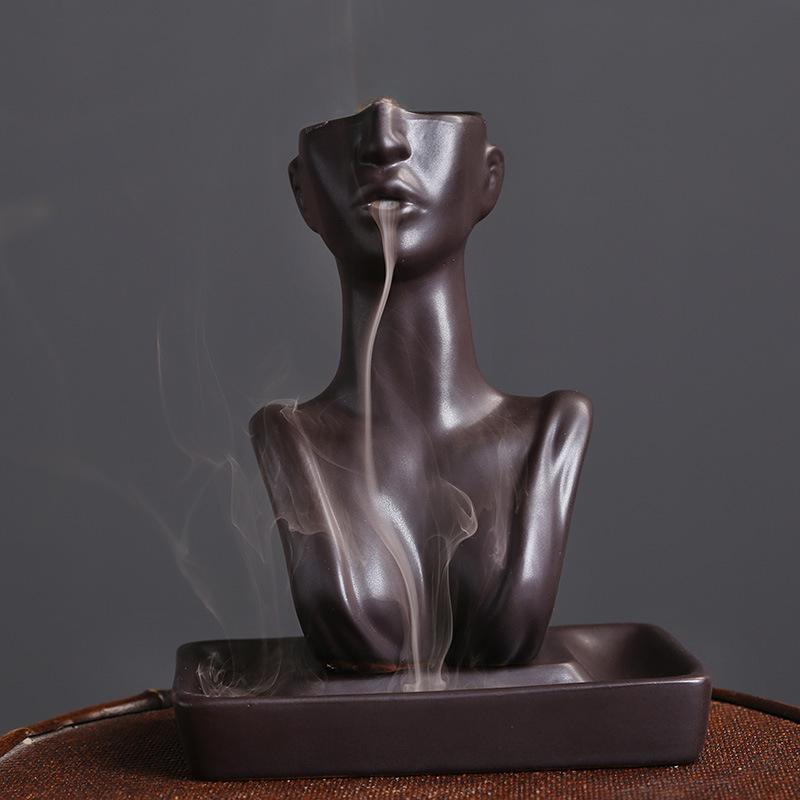 

Статуя Керамическая Европейская и Американская Курильница Для Благовоний Креативная Красота Сандаловое Дерево Курильница Для Благовоний Украшение Дома чёрный