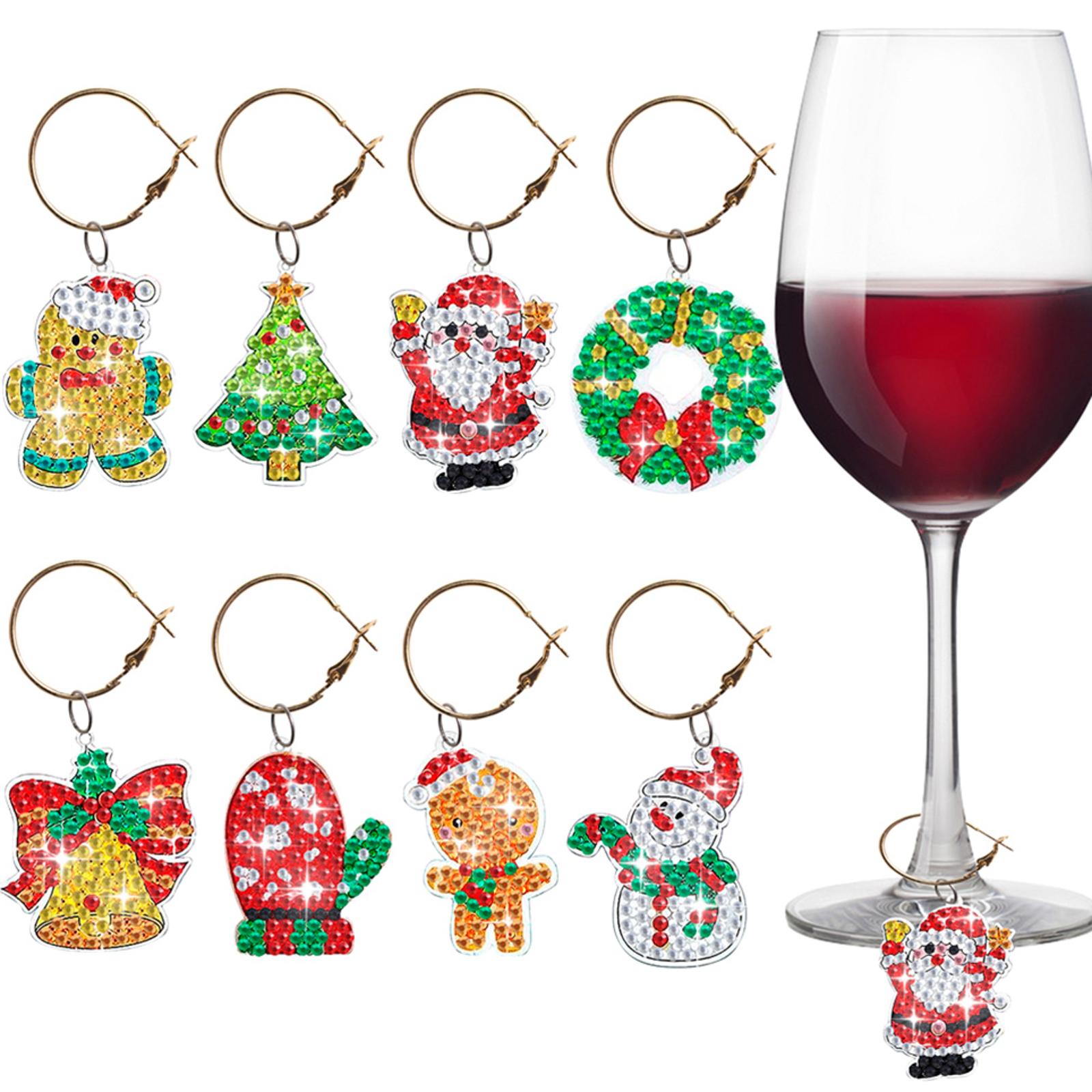 

8 шт. Подвеска для алмазной живописи в виде лапы собаки, подвески для бокала для вина с бриллиантами, цветочное выражение, принадлежности для алмазной живописи для начинающих