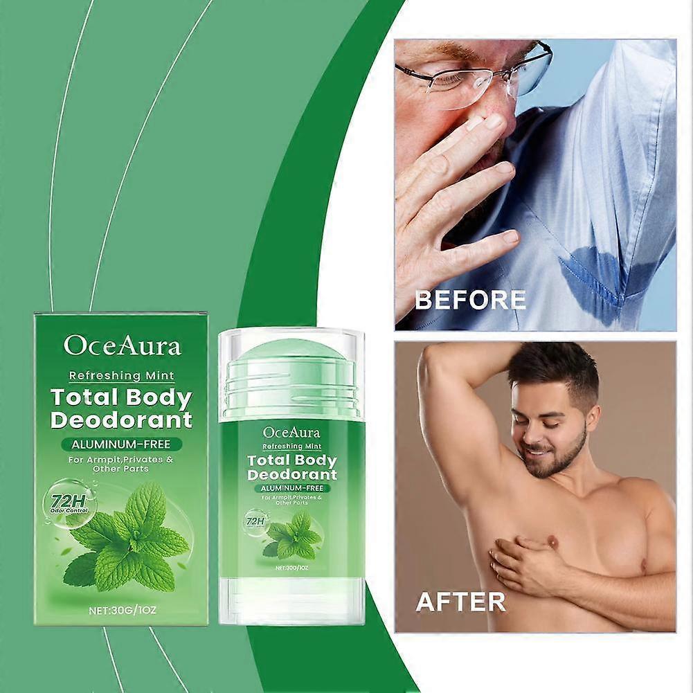 OceaAura Total Body Deodorant - 72H Odor Control & Mint