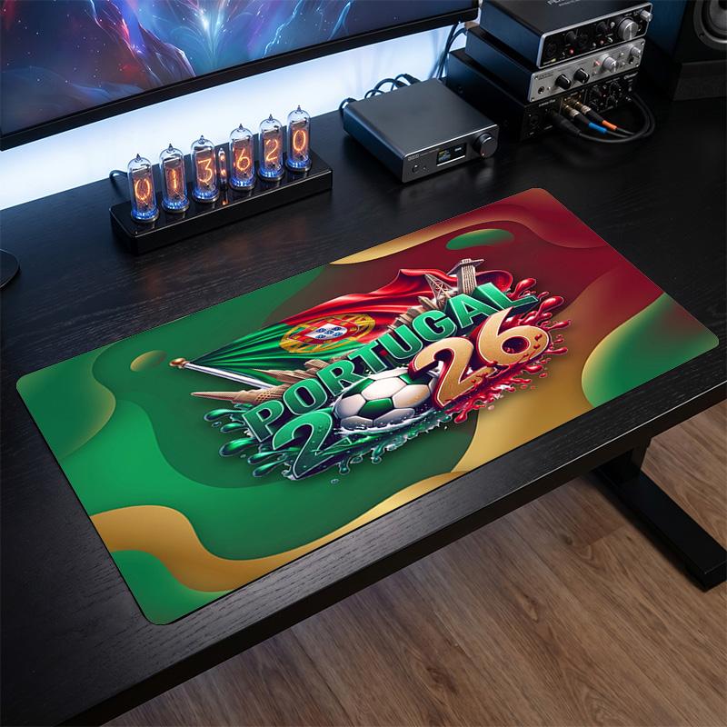 Portugal Football Crest Mouse Pad, Extended Non Slip Rubber Desk Mat for Gaming Office Laptop Fan Gift