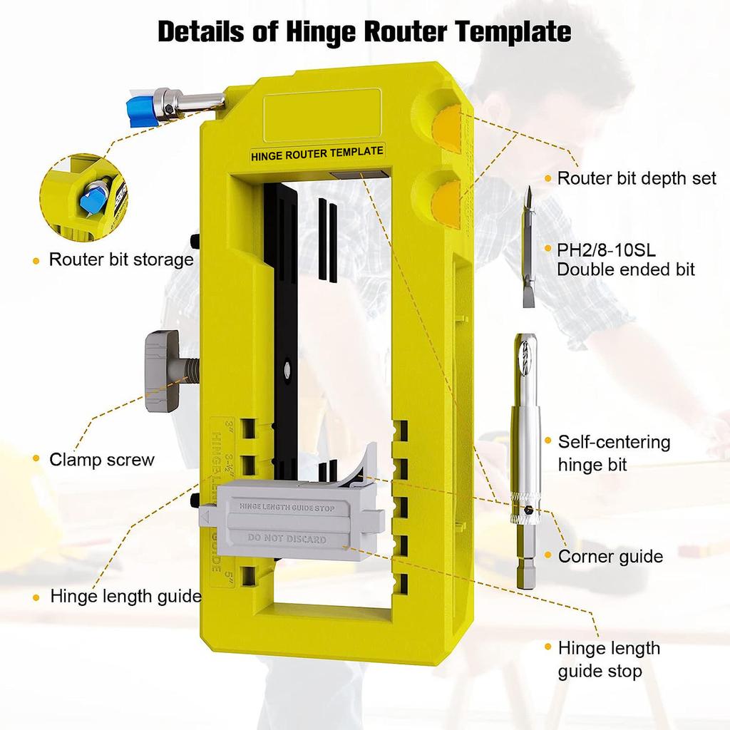 Hinge And Door Lock Hole Locator Installation Kit Woodworking Drilling Guide Tool