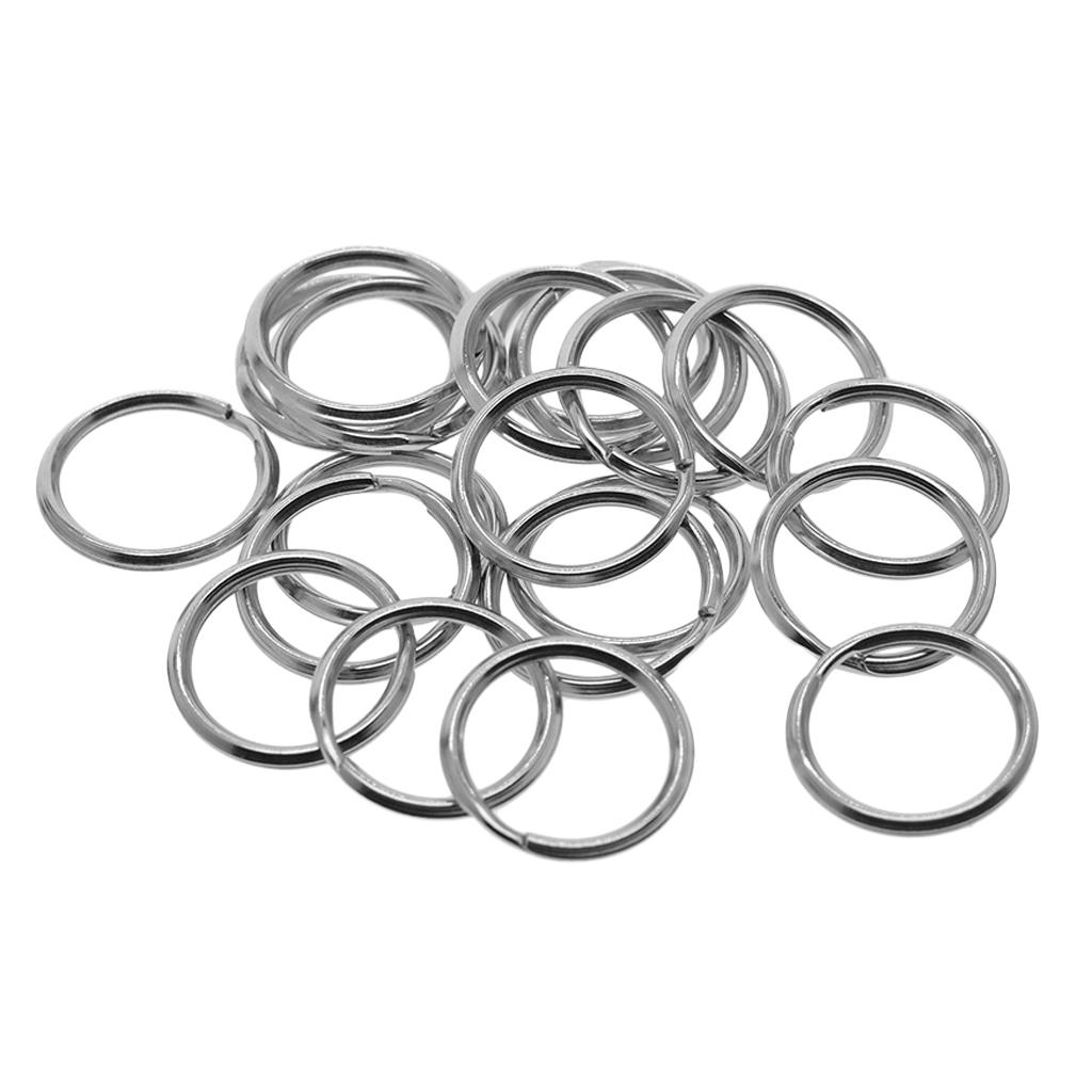 40 bucăți 20 mm 304 oțel inoxidabil divizat breloc chei breloc lesă câine bricolaj