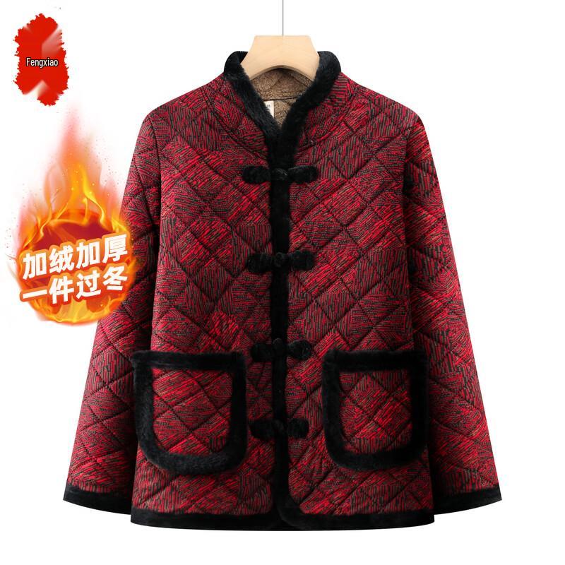 

Elderly Women s 2025 Winter Floral Padded Jacket 5XL