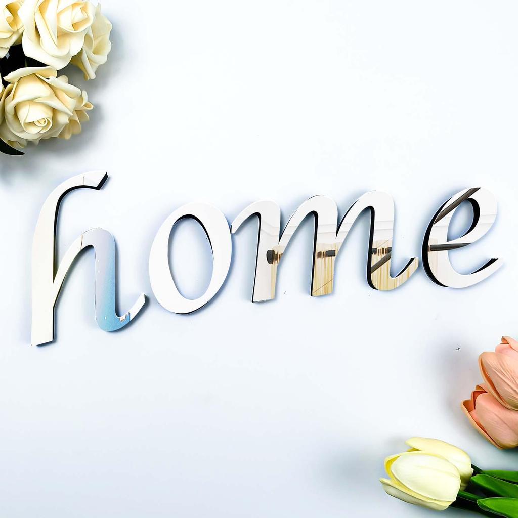 Lowercase A-Z English Mirror Wall Stickers - DIY Decorative Self-Adhesive Décor for Home & Bedroom
