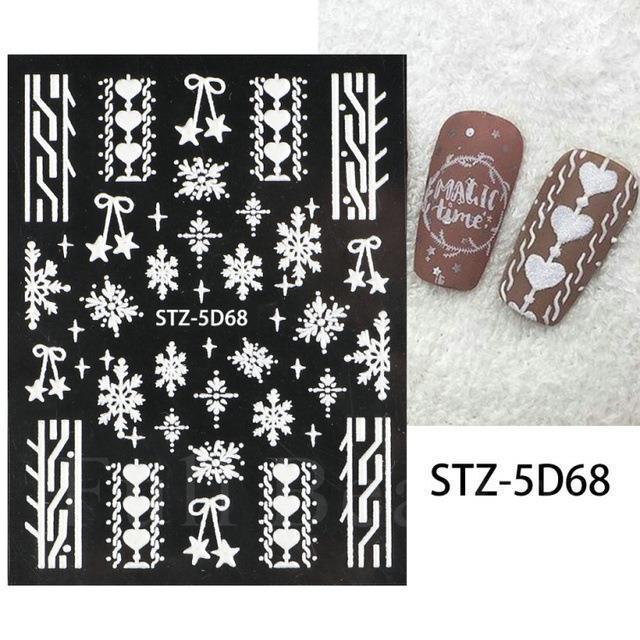 5D New Embossed Nail Art Sticker Valentine's Day Romantic Love Heart Nail Art Sticker