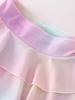Little Girls 2 Piece Skirt Set, Multicolor Ruffled Dress Close-fitting Top for Sport