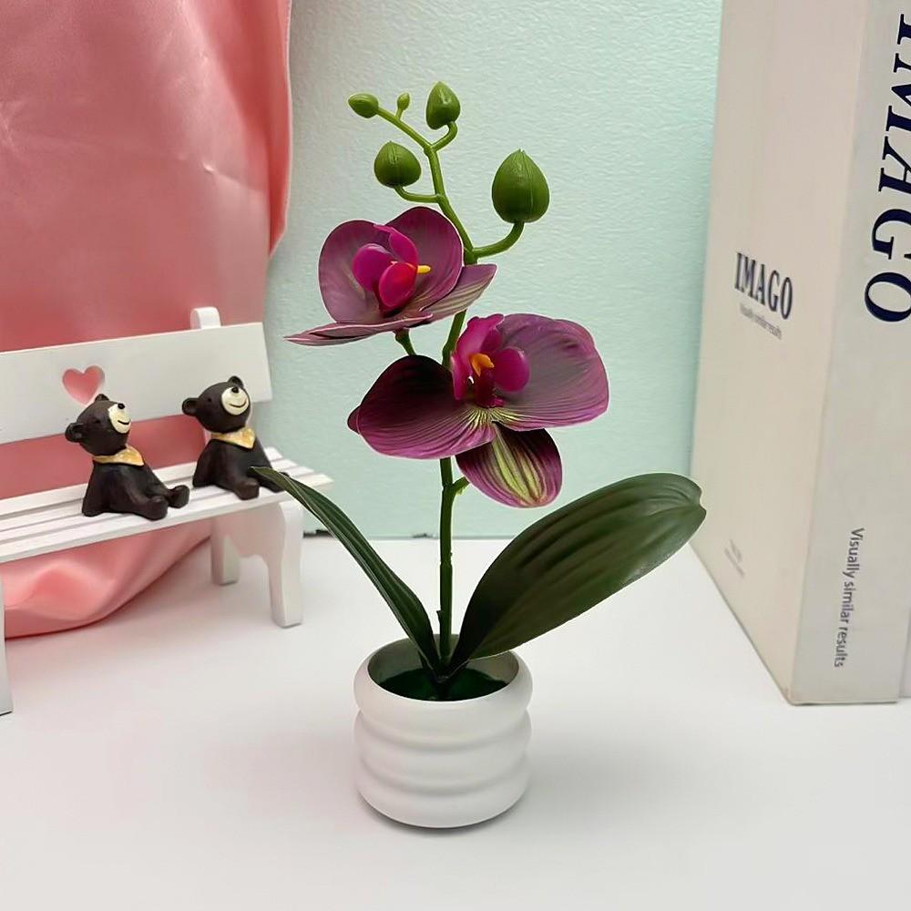 Artificial Plastic Phalaenopsis Flower Bonsai For Event Decoration Home Styling