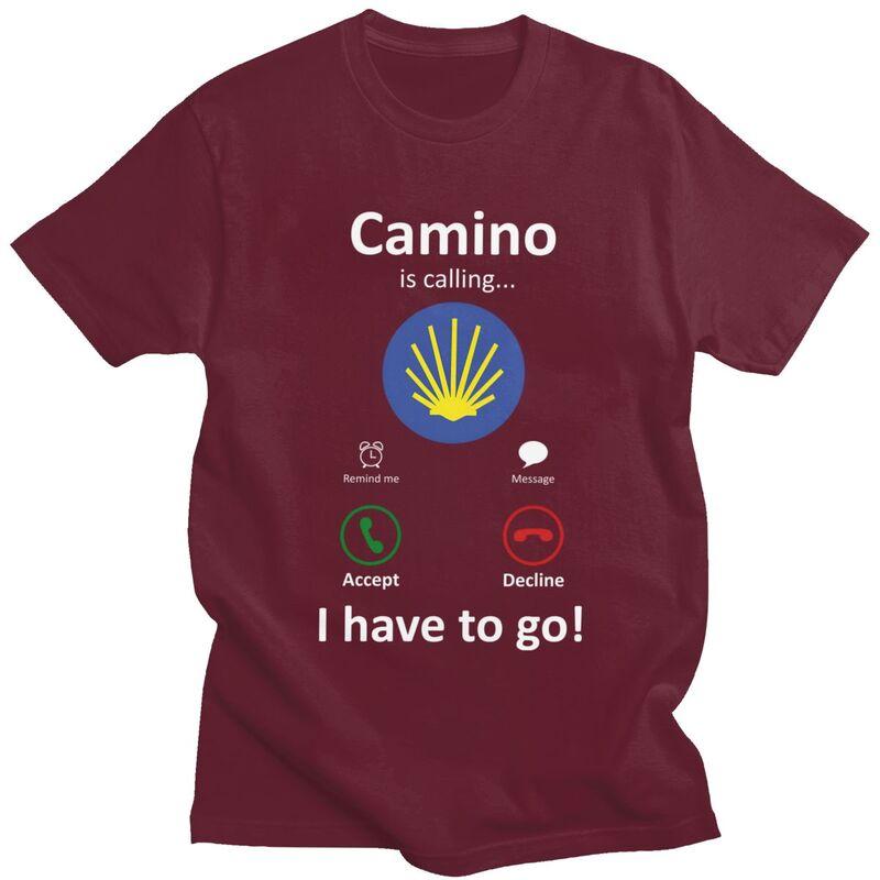 Custom Trendy Buen Camino De Santiago T Shirt Men Short Sleeves 100 Cotton Tshirt Tees Streetwear Tshirts