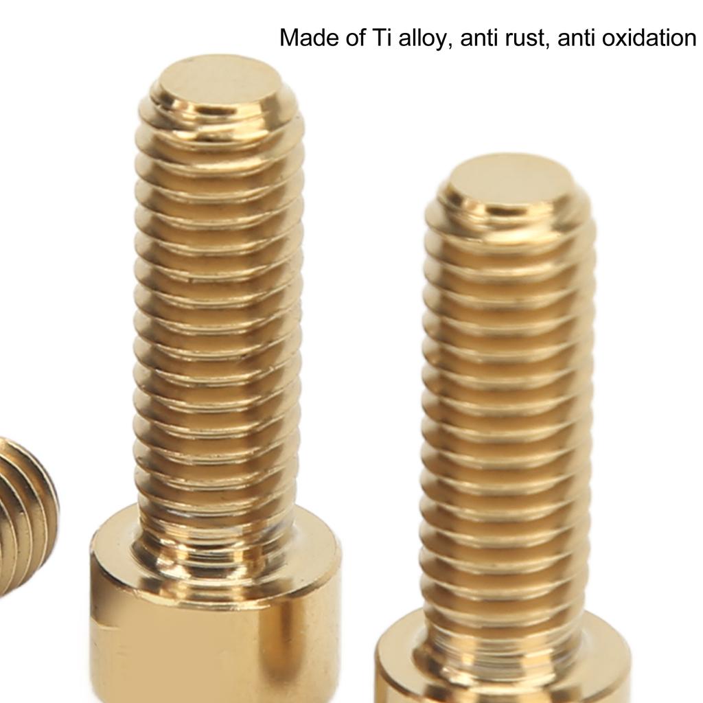 4 Sets Disk Brake Screw Washers Set M6 18mm Firm Connection Rustproof Light Ti Alloy Disk Brake Fixing Screw Set