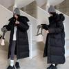 Autumn And Winter Down Cotton Jacket Women's Hooded Warm Jacket Medium Length Thick Cotton Jacket