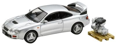 HJ64 Toyota Celica WRC Edition com display de motor produto com acabamento prateado 1/64 GT-FOUR (ST205) modelo,
