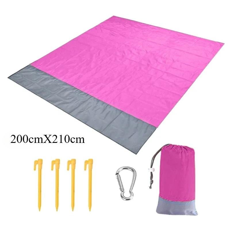 200x210cm Waterproof Pocket Beach Mat Folding Camping Sand Free Blanket Mattress Portable Lightweight Mat Outdoor Picnic Mat
