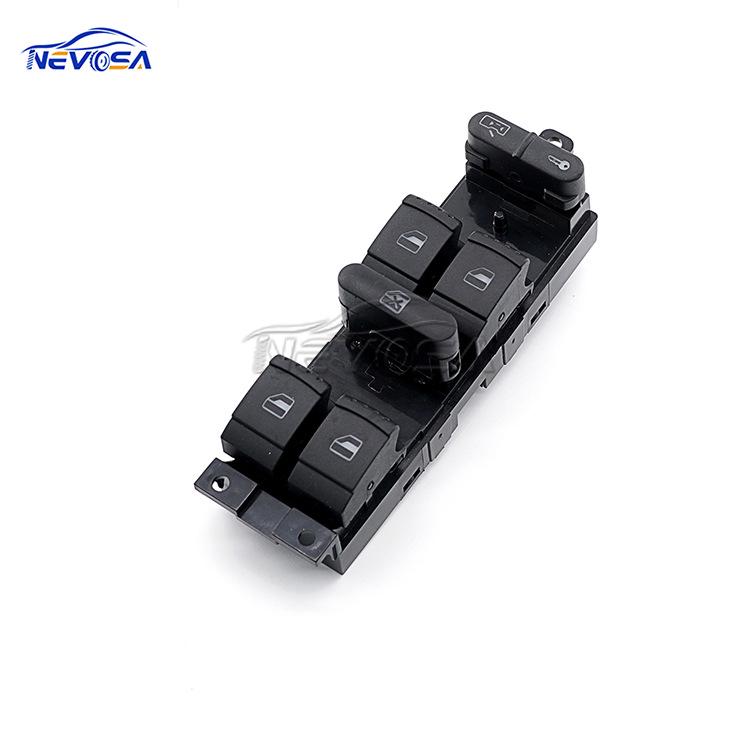1J4959857D: Compatible Front Left Window Lift Master Control Switch for VW Bora, Golf, Jetta, Passat.