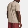 Under Armour Solid Logo Breathable Crew Neck Short Sleeve T-Shirt Men Tops Gray-Brown 1383668-203