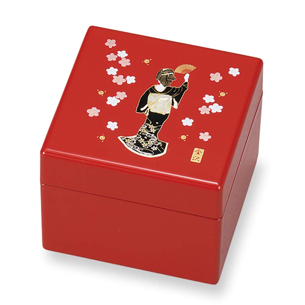 Mitani Yamanaka Lacquerware Storage Yamanaka Geisha Princess Small Box, Vermilion, 8cm, Lacquer, Box, M17226-3