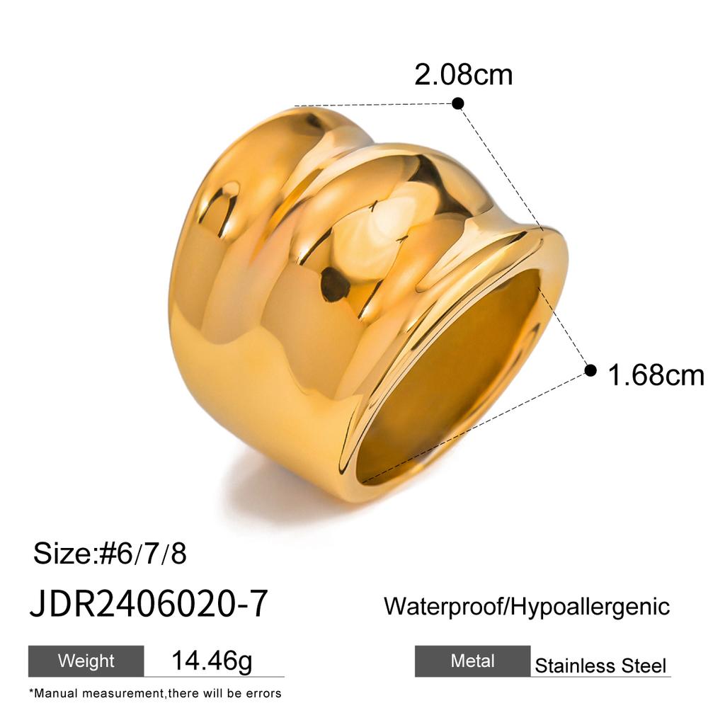 Uworld Minimalist 316L Stainless Steel INS Ring High Quality Waterproof Charm Metal Gold Silver Color Fashion Finger Jewelry