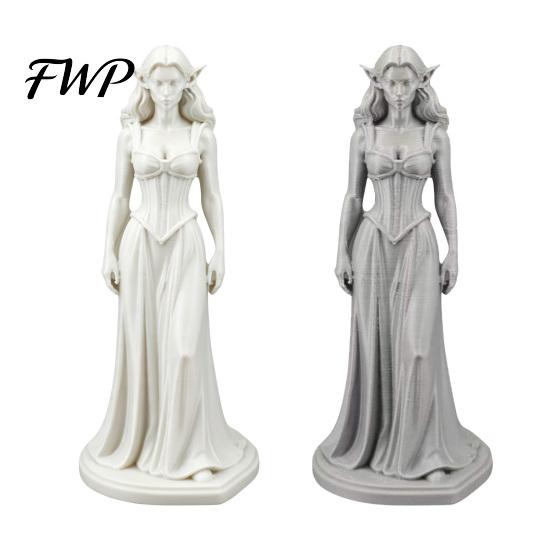 Elf Ears Women Statue 3D Printed Enchantress Figurine Carving PLA Ornament Sculpture Home Office Bookshelf Desktop Decoration Study Room