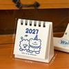 2027 Mini Desk Calendar Adorable Cartoon Print Portable Durable Daily Planner for Office Home All Age Use
