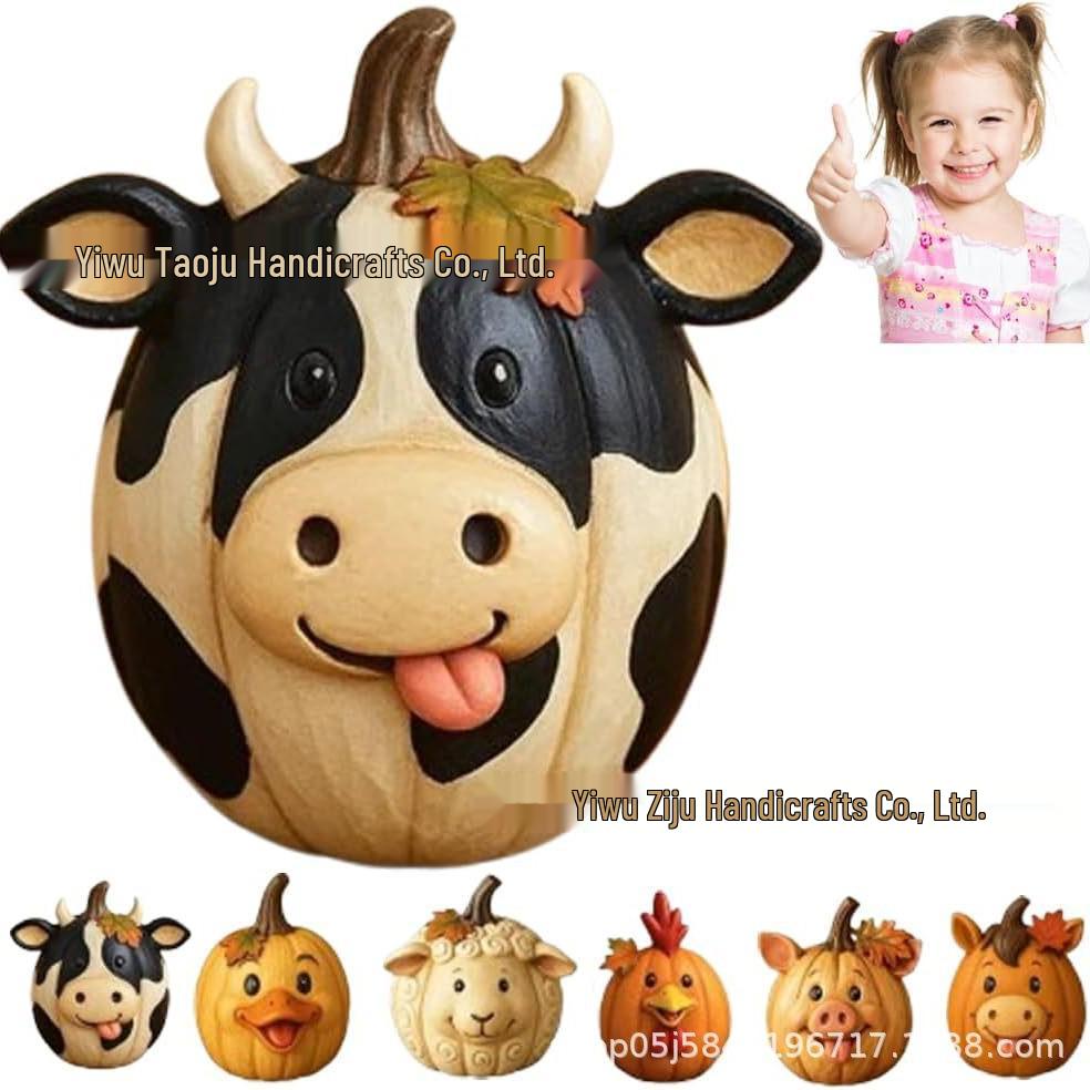 Смоляные фигурки животных-тыкв: Фермерские трансграничные украшения