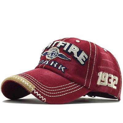 Embroidered Letter 1932 Washed Cloth Retro Style Baseball Cap Men's and Women's Casual Street Retro Motorcycle Do Old Visor Hat