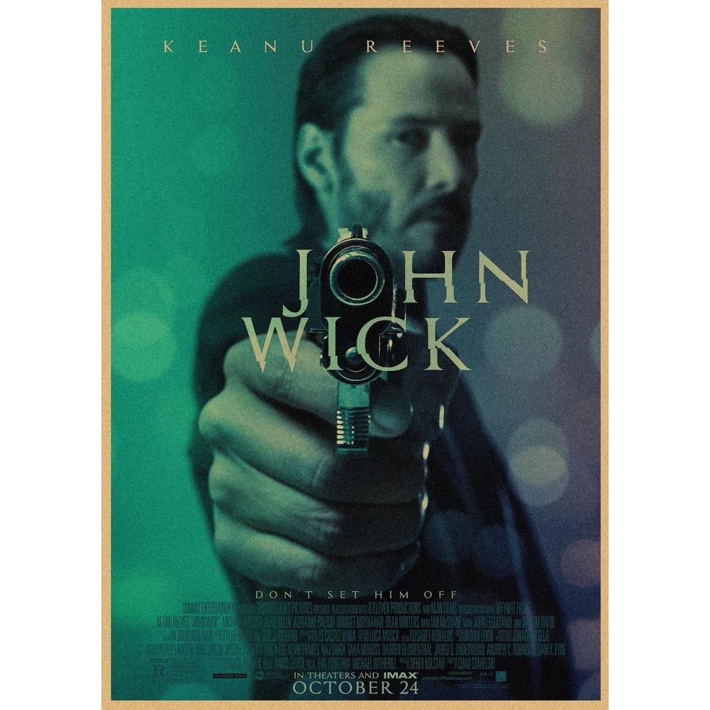 John Wick Snelheidsachtervolging Retro Muurposter - Keanu Reeves Kraft Art 257