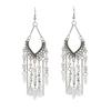 Bohemian Crystal Tassel Earrings - Ethnic Style, Slim Face, Exaggerated Design for Travel