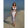 Sexy Solid Bikini Mesh Long Skirt 3 Piece Set for Women Split Swimsuit Beach Bikini New Summer Swimwear Bikini Set
