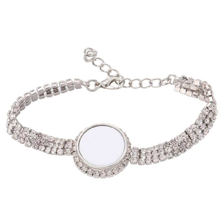 

Metal Pendant Bracelets DIY Sublimation Blank Rhinestones Bracelet for Friends 1