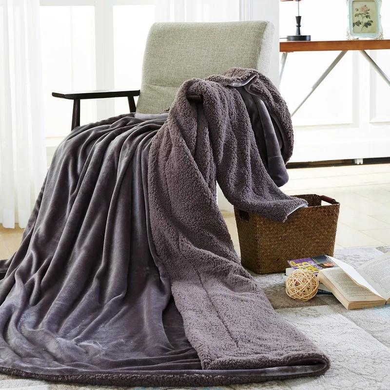 Wool Throw Blanket Keep Warm Winter Bed Blankets Double Sided Queen Duvet Cover Camping Double Bed Cover Bedspread On The Bed