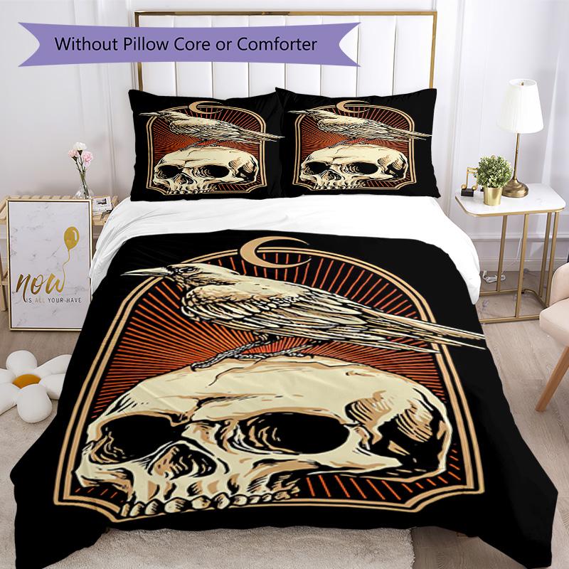 Halloween Bedding Set Breathable Duvet Cover with Pillowcases Decorative Bed Linen for Bedroom Home Decoration Birthday Gift