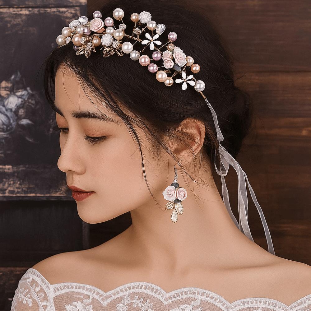 Gold Color Princess Crowns Rhinestone Bridal Jewelry Exquisite Flower Crown  Gift