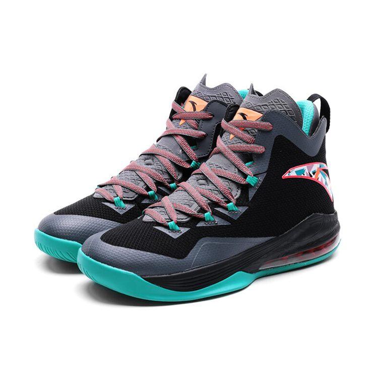 Anta The Shield 1 Cushioning Slip Resistant Abrasion Resistant High top Basketball Shoes Men's Black Green 112141145R-1