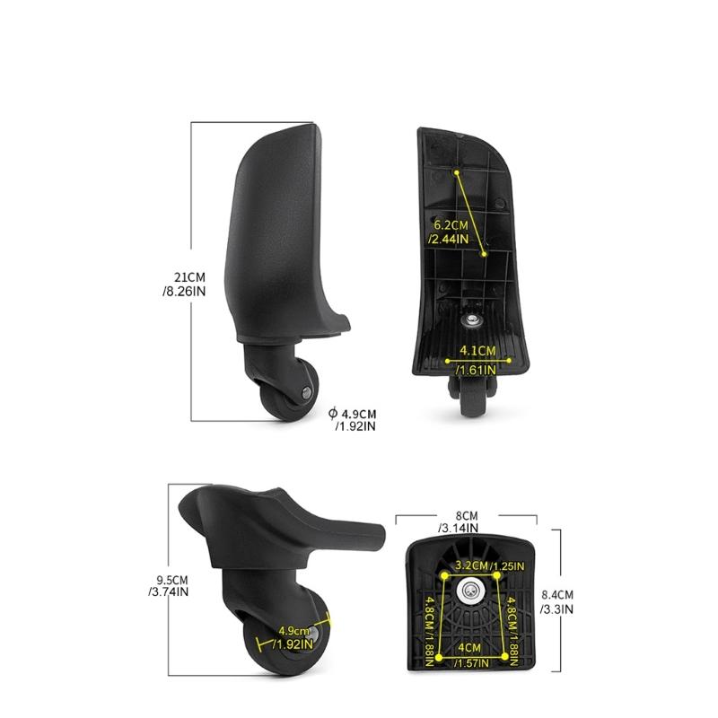 Luggage Replacement Wheels 4Pcs Suitcase Replacement Wheels Wear Resistant Luggage Wheels for Most Suitcase Repair