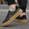 Mode Herren Casual Leder Rutschfest Vulkanisierte Schuhe Outdoor Rutschfest Flach Designer Sneaker Marke Echtes Leder Flaches Schuhwerk 2025Neu