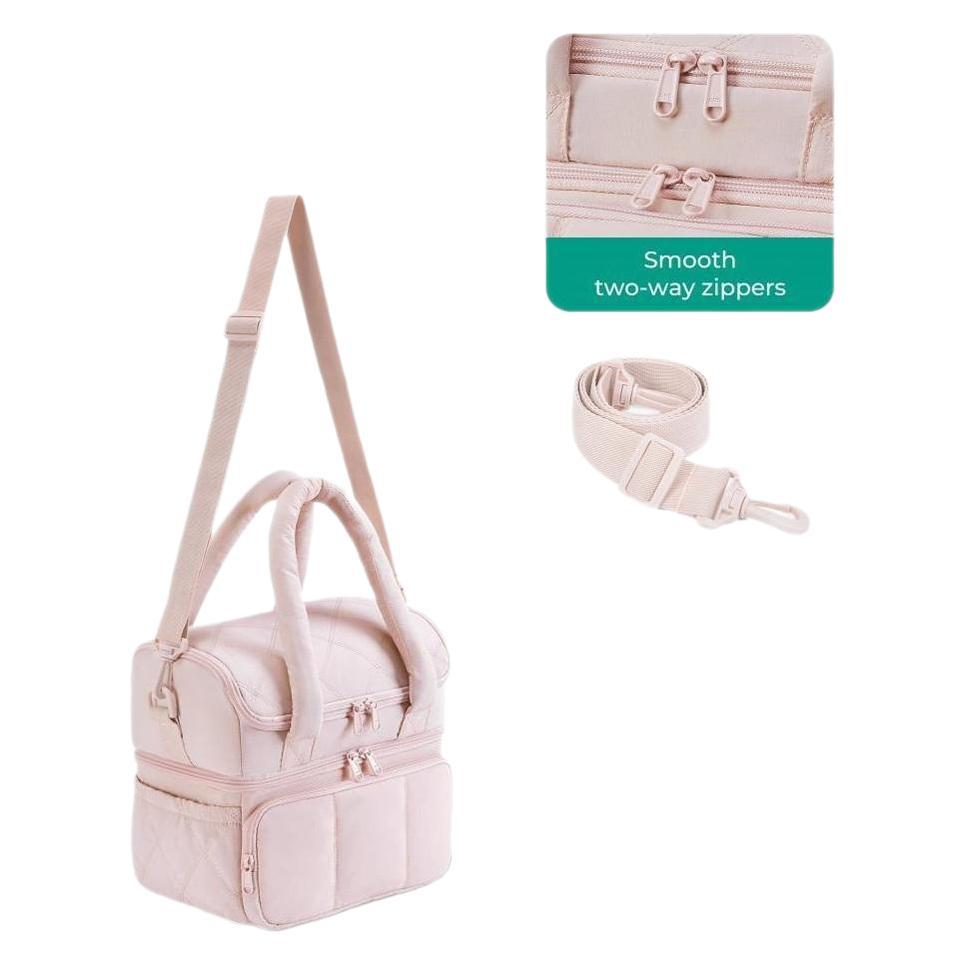 -Border New Double-Layer Women's Lunch Bag Handheld Dirt-Resistant Bento Bag Outdoor Camping Picnic Bag Leak-Proof Ice Bag