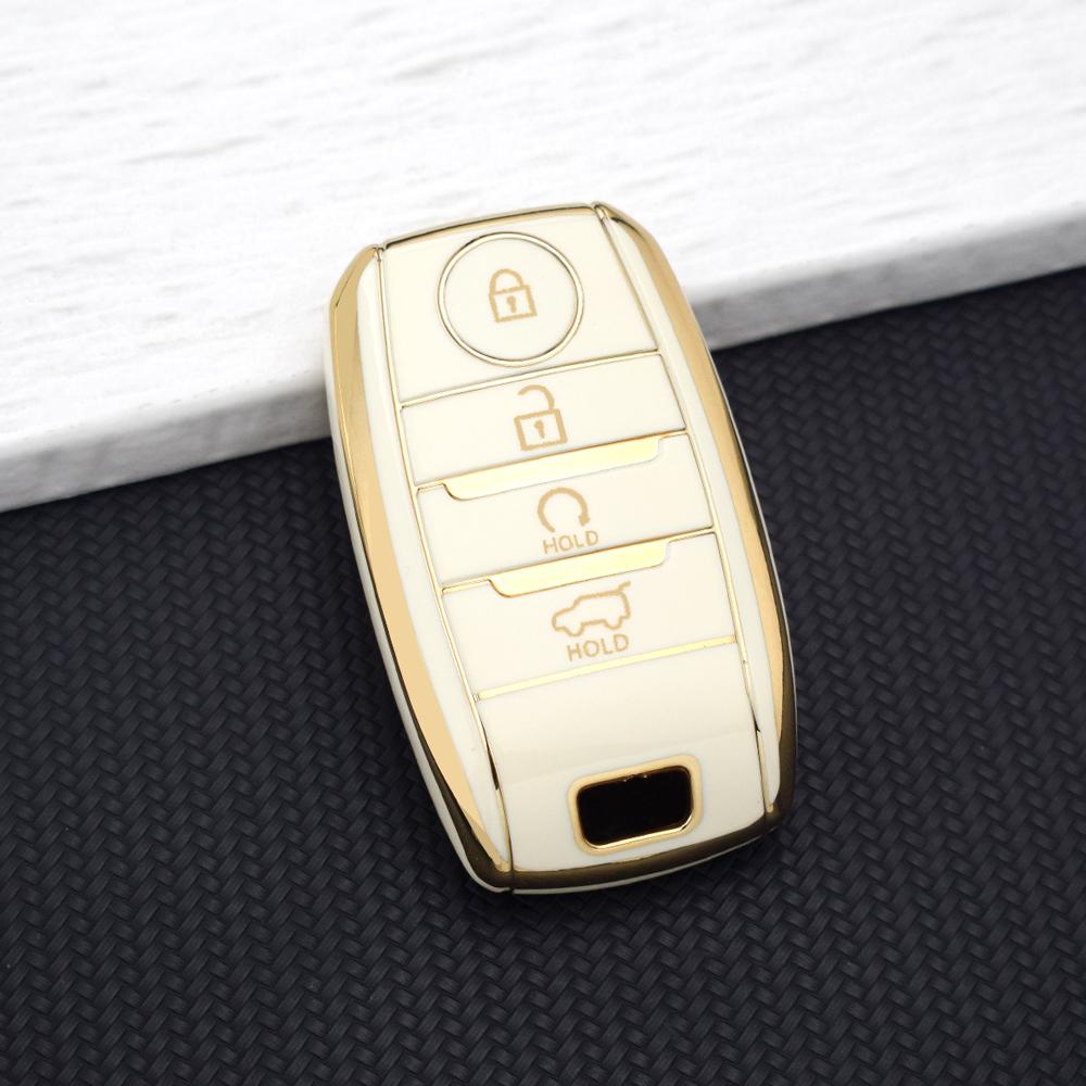 TPU Anti-Scratch Car Key Fob Cover for Kia Optima Sorento Niro Soul KX3 KX5 K3S RIO Ceed Cerato - 4 Buttons Protective Key Case